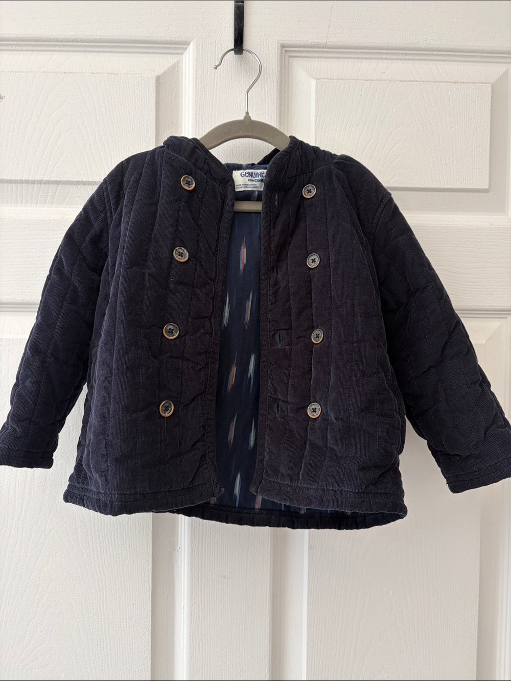 OshKosh B'gosh Navy Quilted Hooded Button-Front jacket